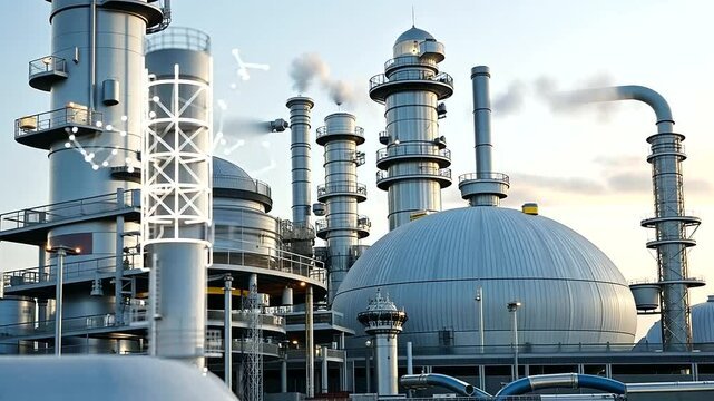 Industrial plant at sunset